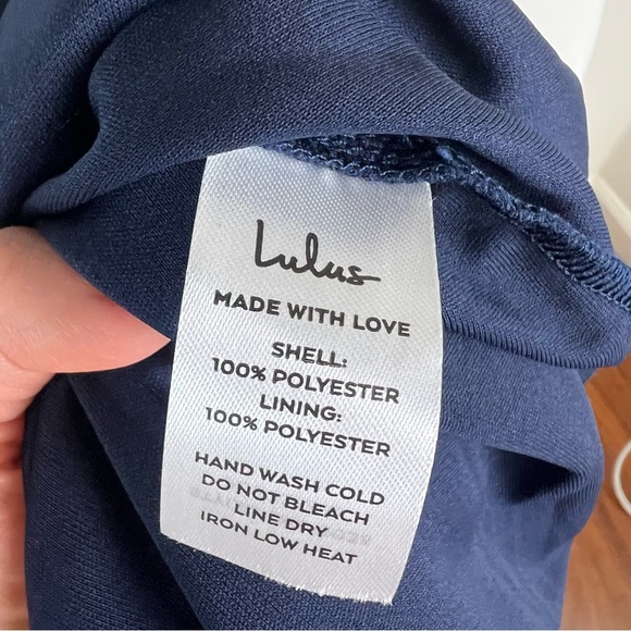 Lulus Anything Lovelier Navy Blue Floral Print Tiered Midi Dress Size S - Picture 10 of 10